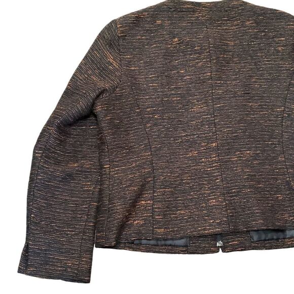 Coldwater Creek Brown Textured Zip Up Jacket Sz PL (14-16) - Picture 5 of 15
